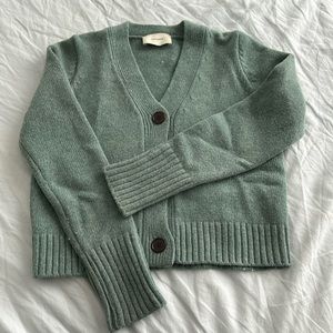 Green knit cardigan